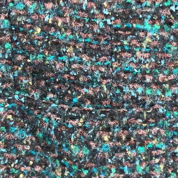 Ann Taylor Tweed Jacket Button Up Front Pocket Collared Long Sleeve Green Size 2 - Picture 4 of 9